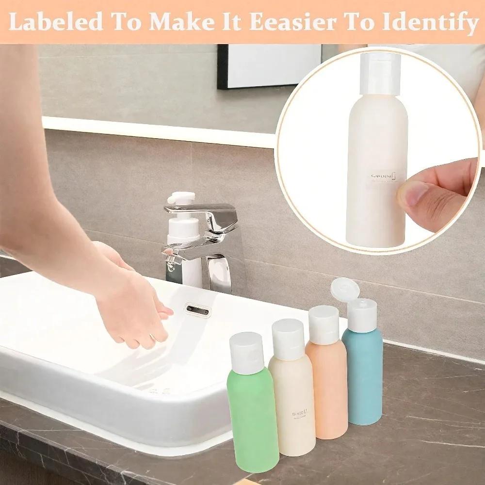 4Pcs 50ml Leakproof Travel Bottles Set Refillable TSA Approved for Shampoo Lotion Gel Hand Sanitizer Toiletries