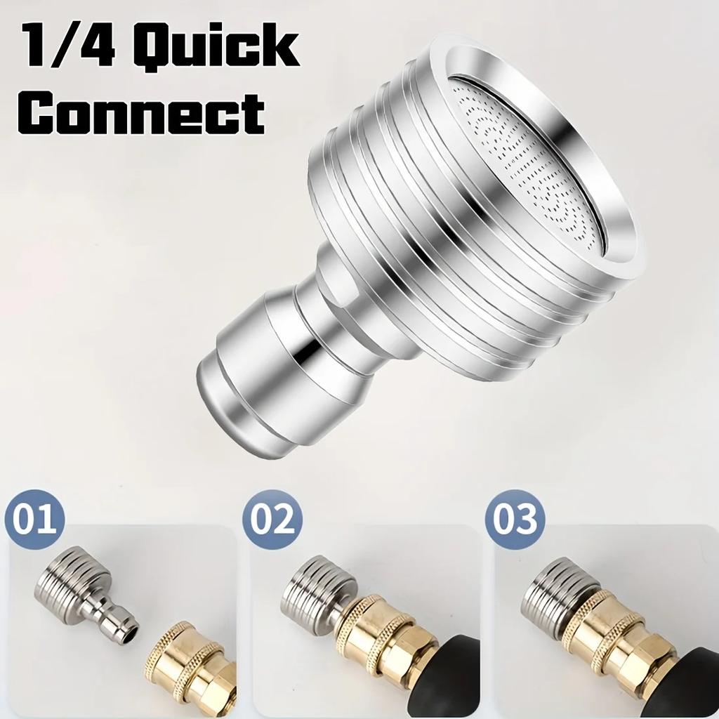 1Pc High-Pressure Water Nozzle with 1/4" Quick Connector, Ideal for Car Washing & Garden Watering