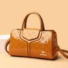 Geprägte glänzende Boston-Tasche Damen-Umhängetasche