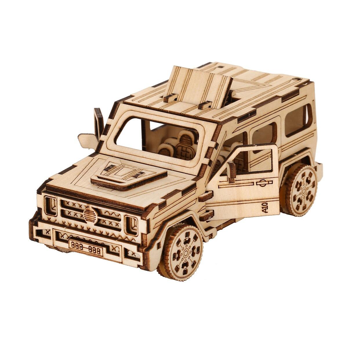 

3D puzzle Diy wooden toy off-road vehicle assembly model adult birthday halloween Christmas gift белый
