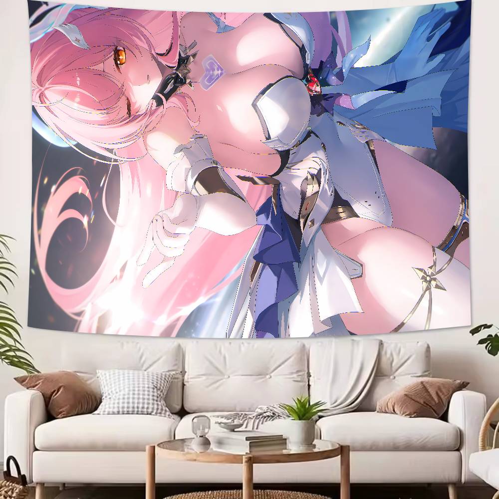 Cute Kawaii Girl Aemeath WUWA Tapestry Decoration Bedroom Dormitory Background Cloth Holiday Home Living Room Club Tapestry