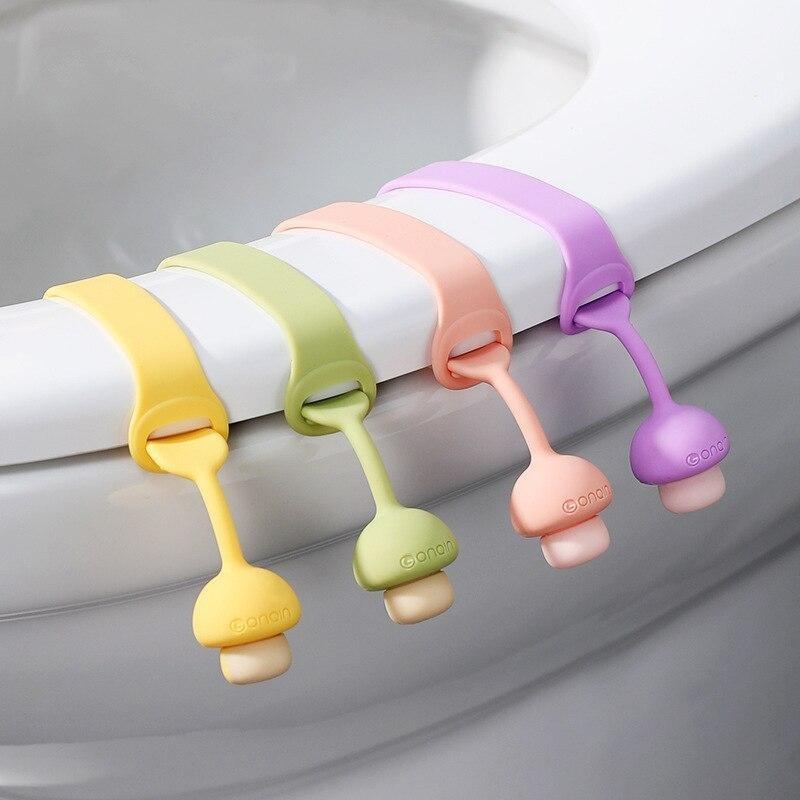 1pc Silicone Toilet Seat Cover Lid Lifter Mushroom Shape Ring Flapper Handle Holder Household Bathroom WC Accessories Avoid Touching