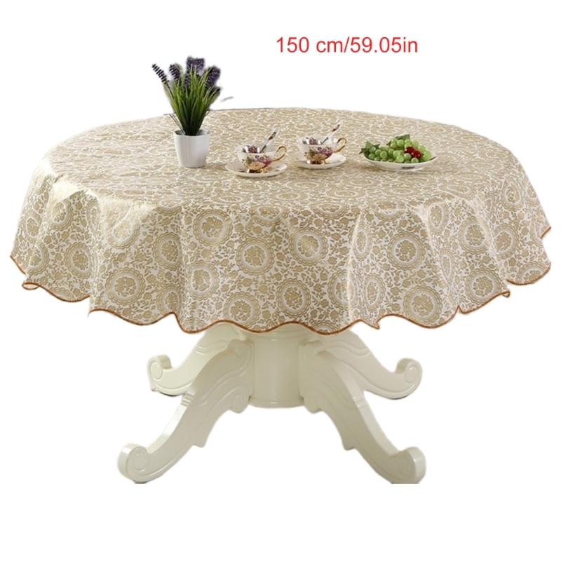 Florals Pattern Tablecloth Oilproof Waterproofs Easy Cleaning Round Table Cover for Home Restaurant Decors Table Cloth