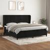 VidaXL Bed Slats and Mattress, Upholstered Bed with Headboard, Double Bed, Adult Bedroom Bed, Modern, Black 3129233