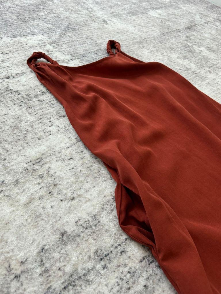 2024 Summer Slimming Natural Hemp A-line Dress with Knot Straps