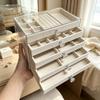 Transparent Acrylic Jewelry Storage Box with Velvet Lining, Drawer Organizer for Earrings, Rings, Necklaces & Bracelets