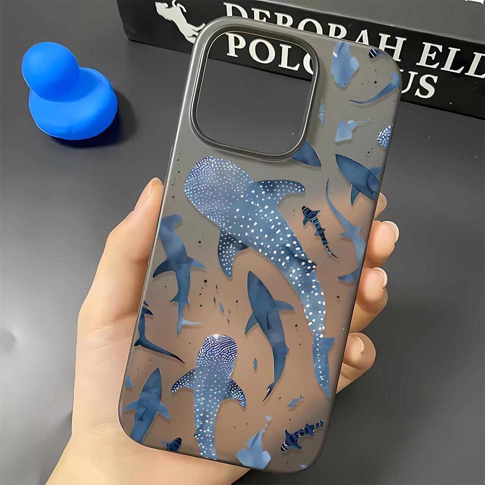 Full Screen Goldfish Shark Phone Case For IPhone 16 15 14 Pro 15 Plus 13 12 11 17 Pro Max Air 14 Plus Soft Silicone Cover Shell