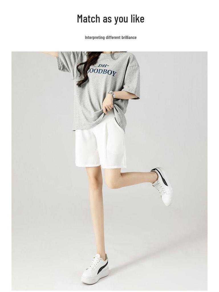 High-Waist Maternity Support Shorts: Trendy, Casual Summer Leggings for Pregnant Women