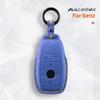For Mercedes Benz C200L E300L S320 S350LS500l AMG GLC Alcantara Suede Car Key Case Cover Shell 4buttons Keychain