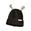 Novelty Knit Beanie Cap for Women with Glowing Antennas Funny Skull Hat Cartoon Frog Pullover Hat Party Cap