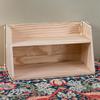 Desktop Retro Wooden Storage & Organization Rack for Journals, Ornaments, Coffee Cups, and Perfume.