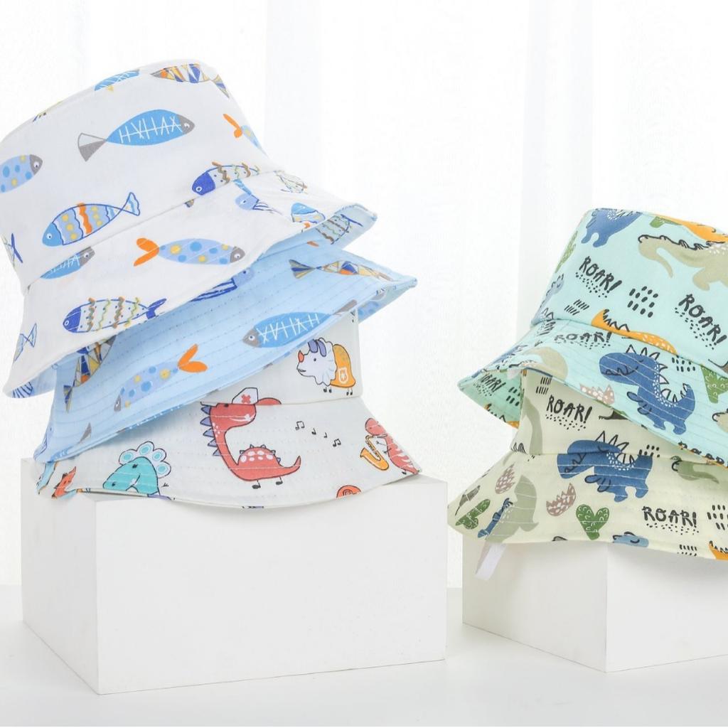 1 Stück Baby Neuer Cartoon Fischer Dinosaurier Hut Frühling und Sommer Sonnenschutz Dünner Hut Kinder Reise Niedlich und Atmungsaktiv