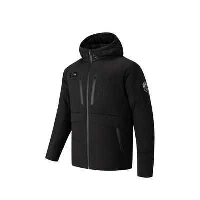 Training Series Letter Print Hooded Zipper Versatile Down Jacket Men Outerwear 152547903-4
