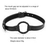 Black Sex Open Mouth Gag Harness Bdsm Bondage Leather Strap O Ring Gag Mouth Flirting Sex Toys For Woman Couples Adult Games