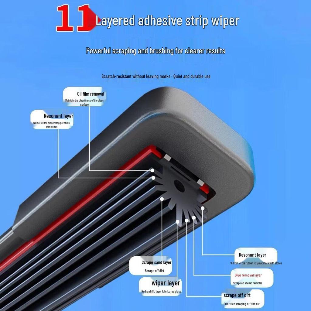 11-Layer Rubber Strip for Chery Tiggo 3/5/7/8, Arri 3/5/7/8, Fengyun, QQ, and Qiyun Frameless Wiper
