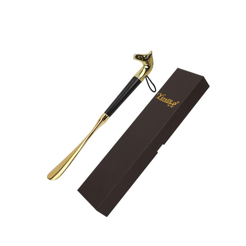 

Рожок для обуви из массива дерева с головами льва и лошади, дизайн зодиака, подарок высокого класса.