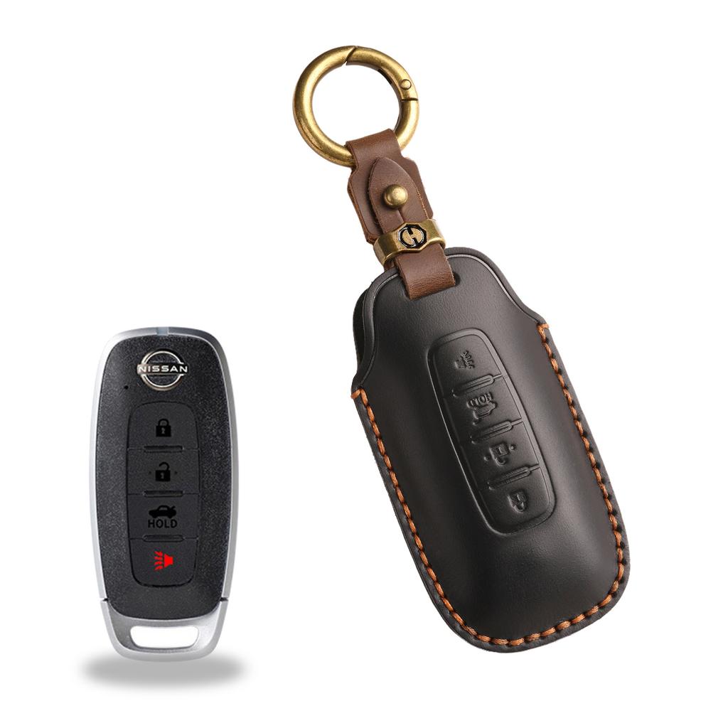 The Retro Key Cover Is Suitable For Nissan Xuanyi Teana Exploration Lu Xiaoke Qijun Jinke Genuine Leather Keychain.