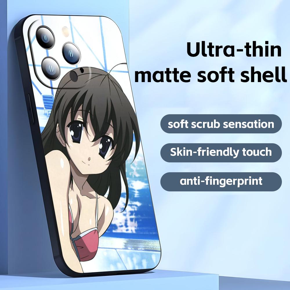 Classic Anime School Days  Phone Case For iPhone 16 16e 15 14 13 12 11 Plus Mini Pro Max Soft Black Shockproof Cover