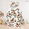 Girls Long Sleeve White Christmas Printed Bear Ear Hooded Varsity Jacket