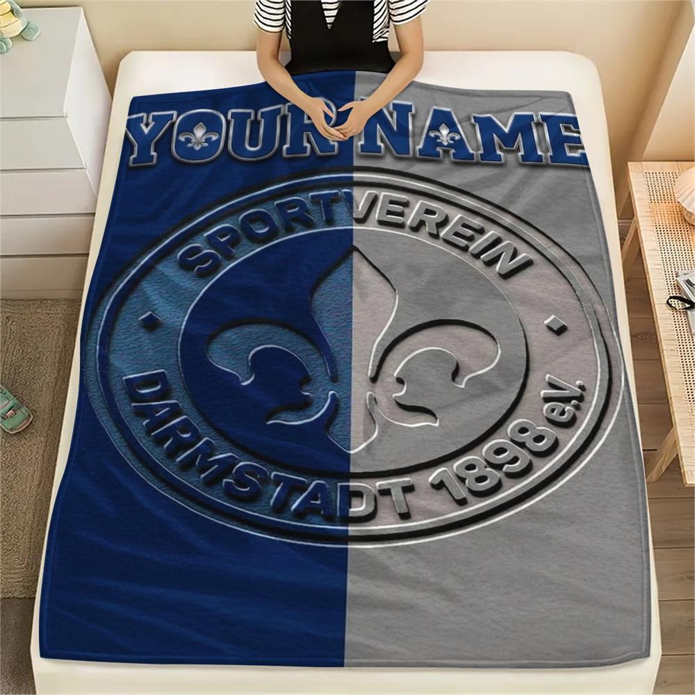 1PC Custom Name SV Darmstadt 98 Patterned Flannel Blanket Suitable For All Seasons for Home Decor Warmth and Comfort Gifts Holiday Present