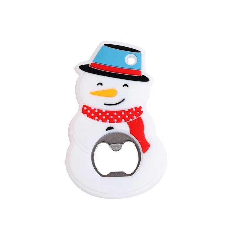 1pc Christmas Bottle Opener with Cute Santa,Rudolph,Snowman&Gingerbread for Man Capsules-Portable Multi-Use Lever-Action Opener