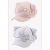 Cute Cat Ears Striped Octagonal Hat Women Spring Summer Fresh Versatile