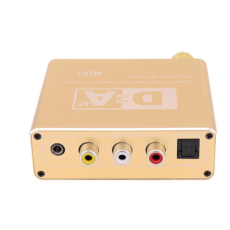 Digital To Analog Audio Converter with Optical Coaxial Input and 3.5mm Volume Control