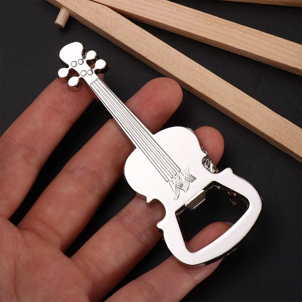 New Guitar Design Silver Color Beer Opener Unique Gift Guitar Shaped Bottle Opener Zinc Zinc Zinc Alloy