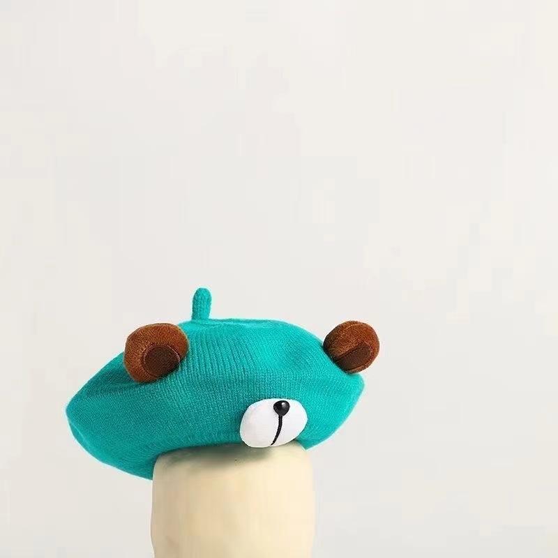 

Red Baby Knitted Cap Windproof Knit Warm Bonnet New Autumn Winter Hat озеро синього кольору