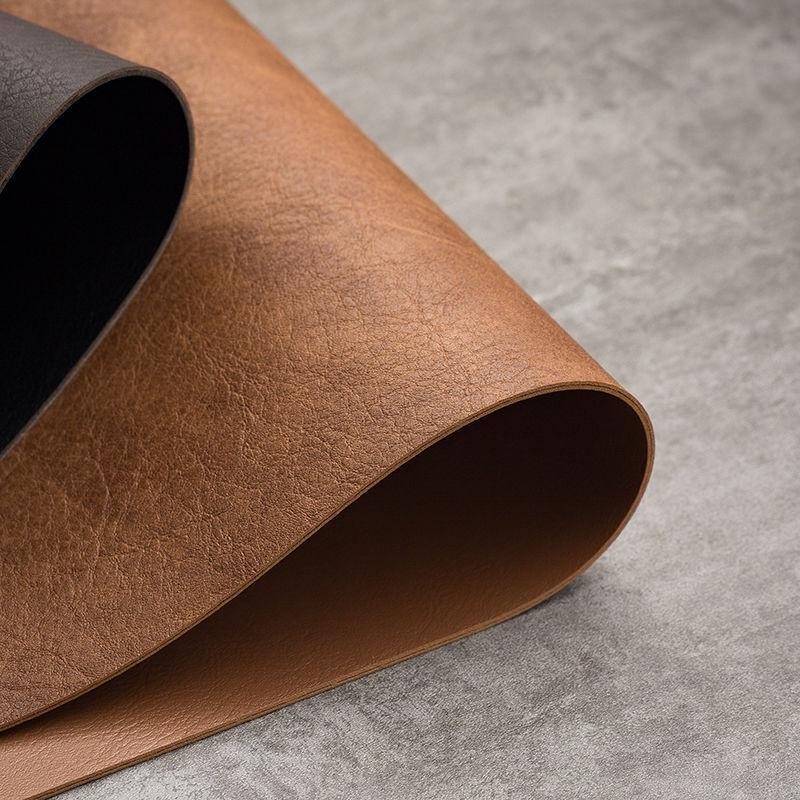 Light Luxury Solid Leather Placemat Coffee Brown PVC Table Mat Waterproof Oilproof Heat-Insulated Plate Bowl Pad Table Decor