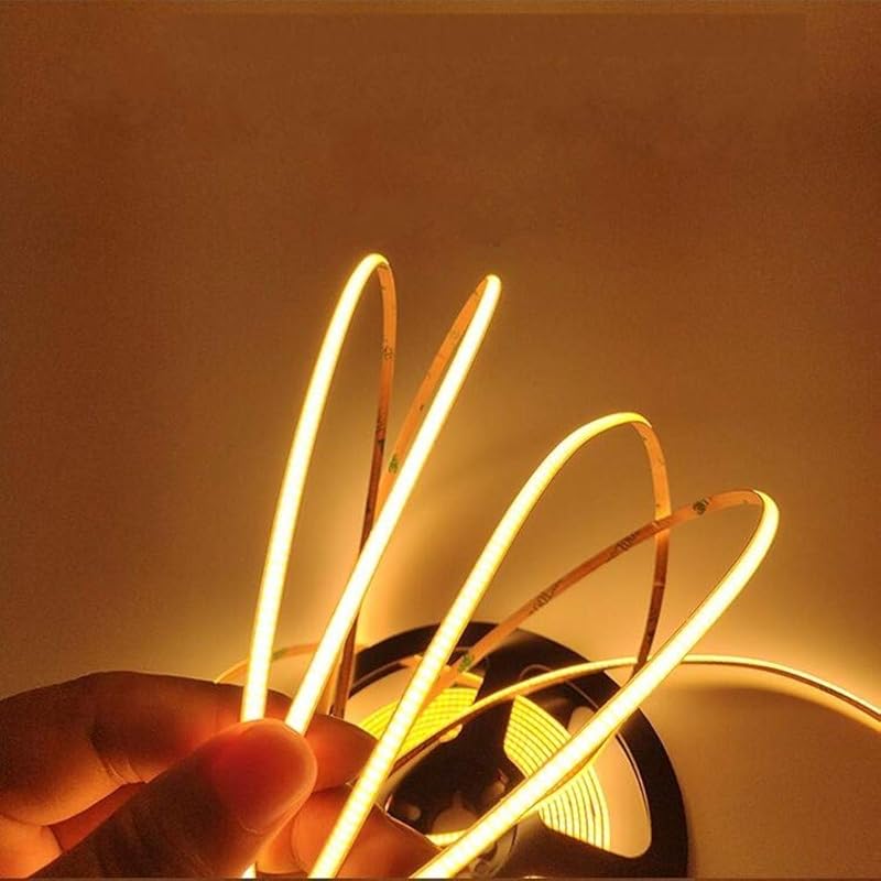 DC12v LED Strip Lighting,5mm width 6.6ft/2m Night Light, 480LEDs/M Uniform Glow COB Bendable Tape Light, Cutting Designed Rope Light, Flexible