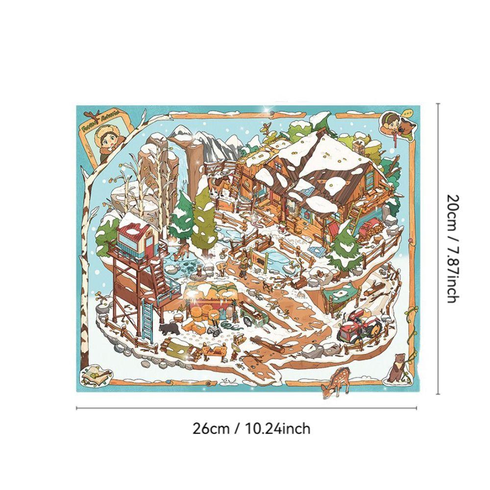 PET Miniature Landscape Sticker DIY Miniature Scene Collage Creative Cabin Scene Sticker