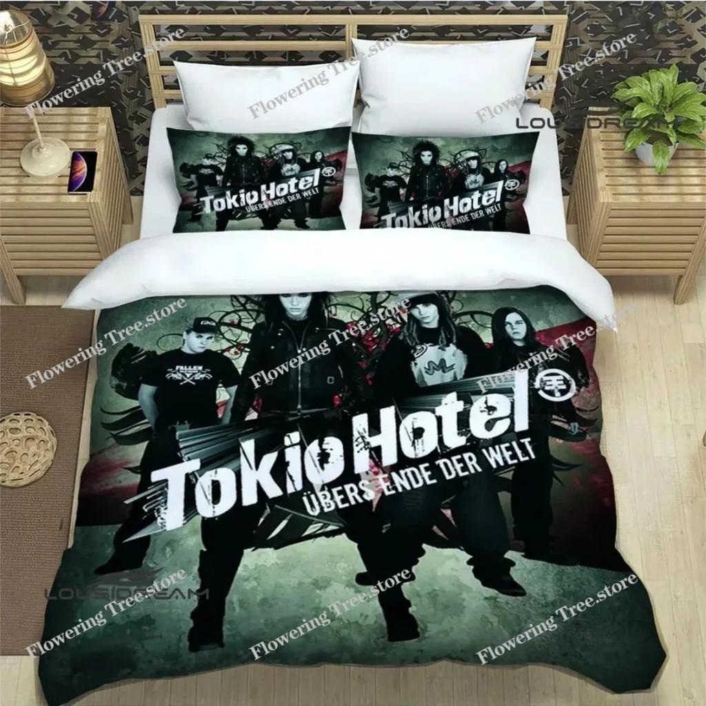 Rock band Duvet Cover Set HD Comforter Cover Tokio Hotel band printed Bedding Set for Kids Bedding Sets Bedclothes Bedroom Decor