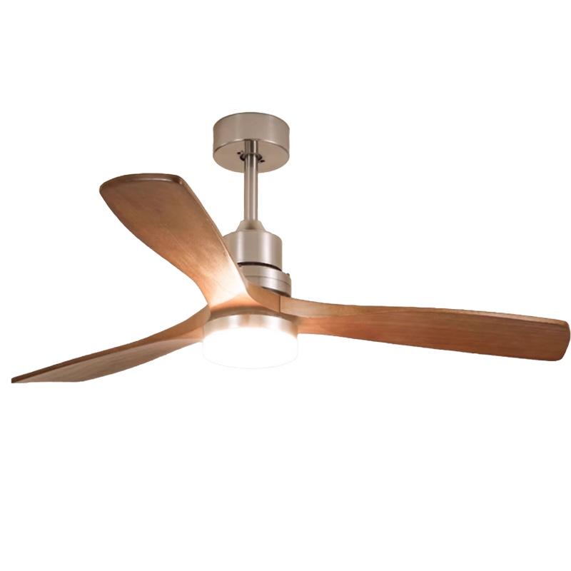 Bauhaus Mid-Century Silent Solid Wood Smart Ceiling Fan Light for Living Room/Bedroom