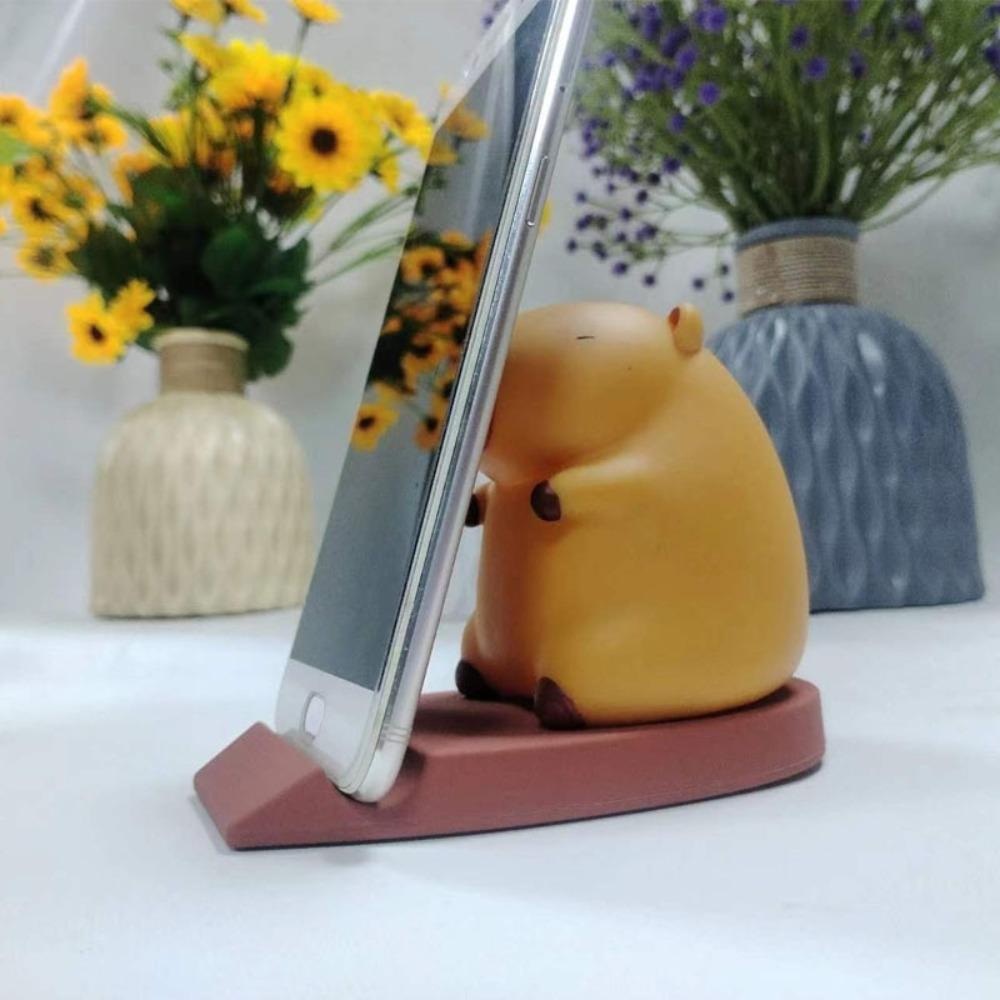 

PVC Doll Capybara Mobile Phone Stand Figure Model Capybara Cell Phone Bracket Phone Accessories