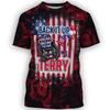 3D American Eagle Flag Print Tee Shirt USA National Emblem Men's