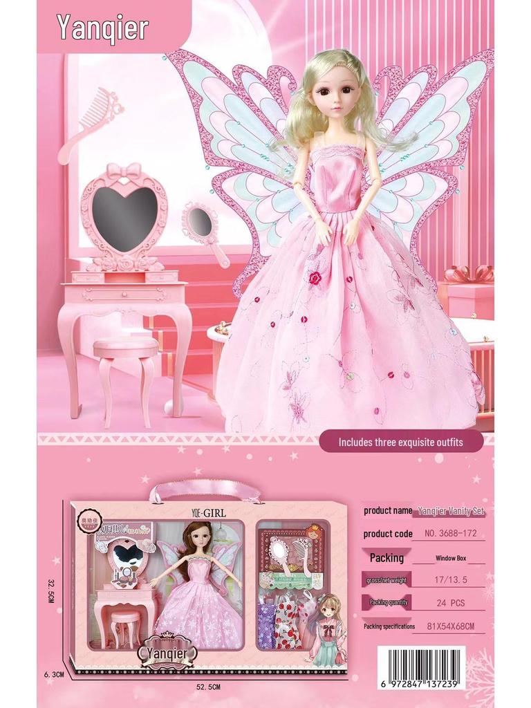 Princess Barbie Doll Role-Playing Toy Gift Box for Girls