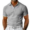 Amazon Men's Polo Shirt Short Sleeve T-Shirt Summer Europe and America Large Size Lapel Button Slim Fit Waffle Men's T-Shirt