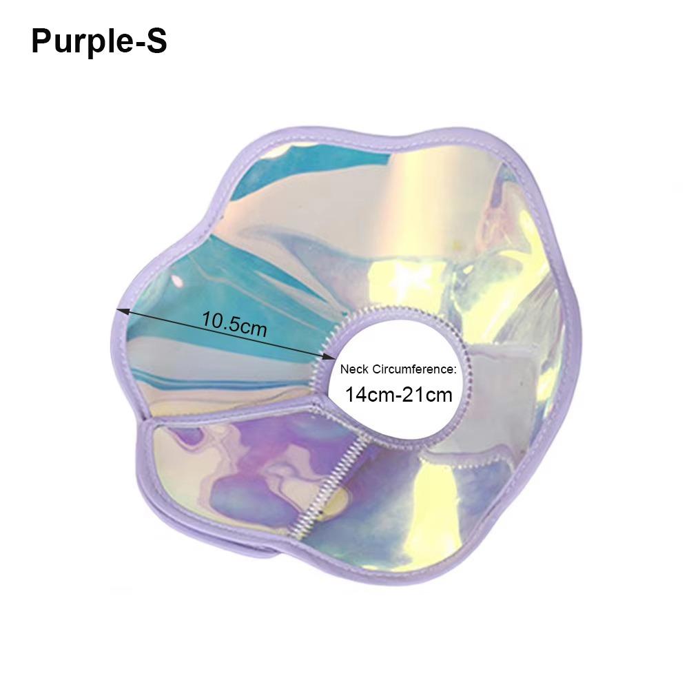 Waterproof Cat Collar Colorful Laser Cat Anti-scratching Collar Cat Recovery Collar  Pet Recovery Purple - S