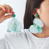 New Bohemia Exaggeration Big Pink Butterfly Flower Stud Earrings for Women Cute Charm Summer Beach Personality Jewelry Accessory