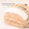 Women's Winter Warm Color Block Reindeer Flip Fingerless Gloves - Fleece Lined, Thickened & Anti-Freeze for Writing & Cycling