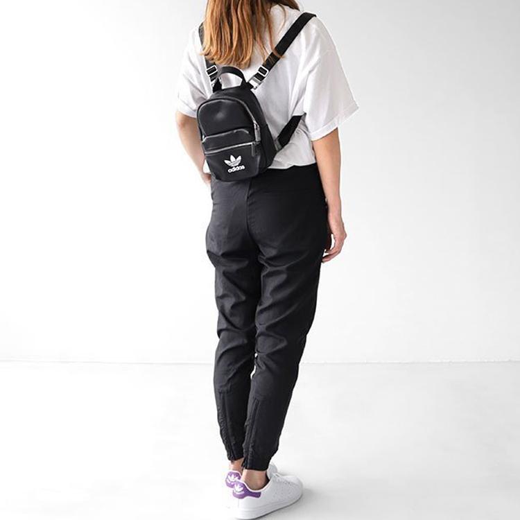 Adidas Originals Classic Logo Sports Casual Mini Backpack Women Backpacks Black ED5882