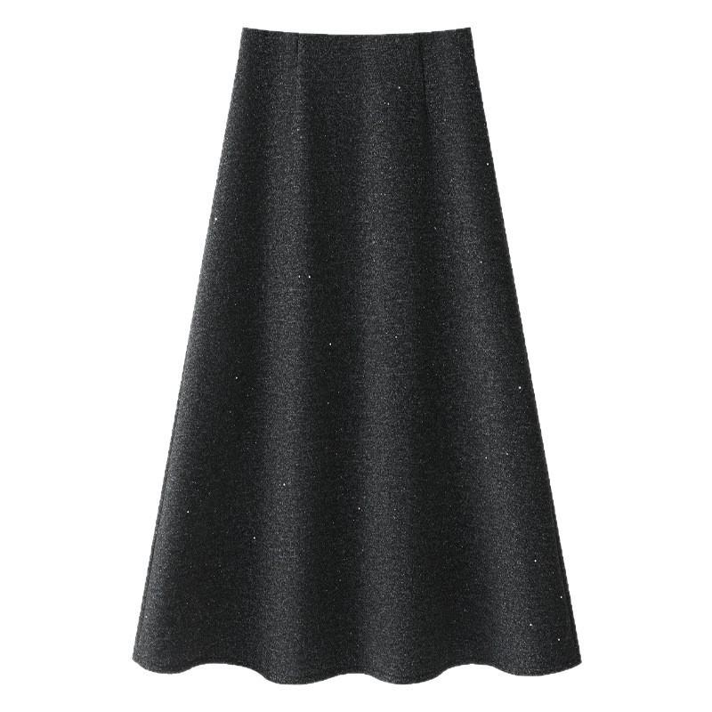 2025 A/W Woolen High-Waisted Warm Umbrella Skirt for Petite Women