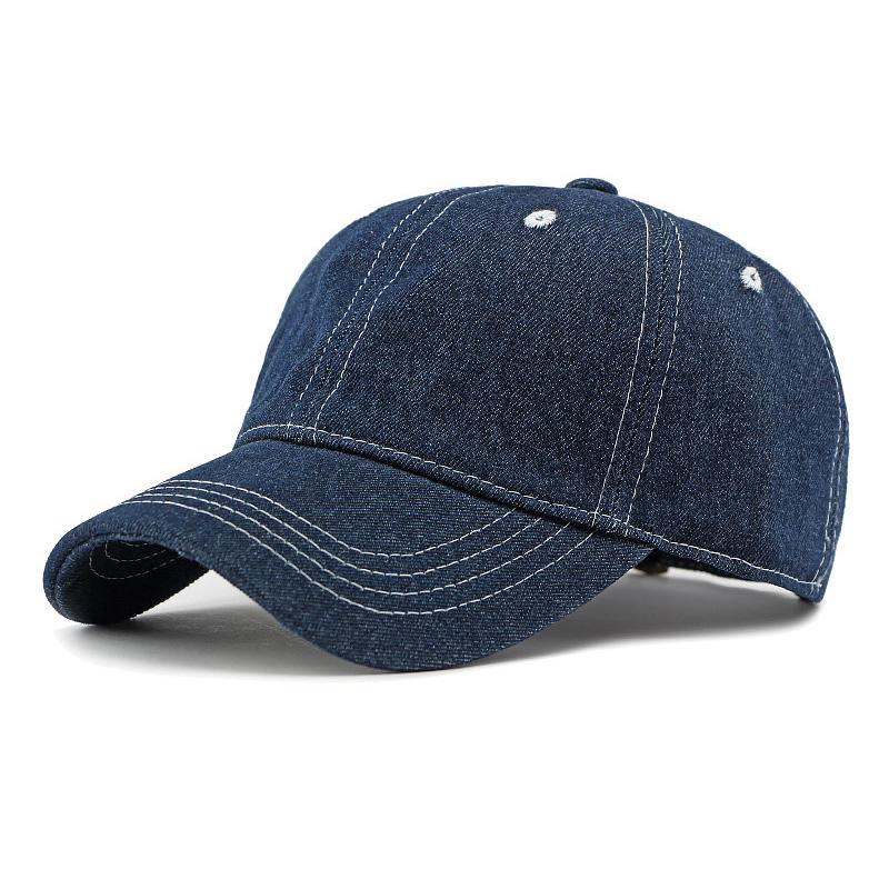 Korean-Style Denim Baseball Cap Simple Plain Casual Versatile Soft-Top Visor Sun Protection Hat