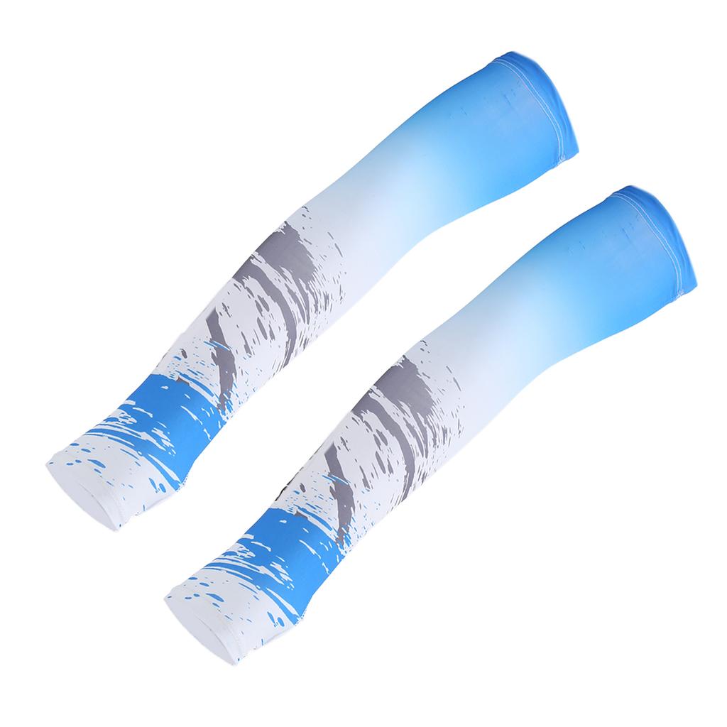 1 Pair Ice Silk Sves UV Sun   Lengthen Thin Brthable Quick Drying Cooling Arm Sves for   Sports