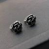 Vintage Rose Camellia Ear Clips Women Elegant Luxury Minimalist Earrings Fashion Statement Jewelry