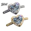 Rhinestone Band Ring Cubic Zirconia Heart Rhinestones Women Sparkling Elegant
