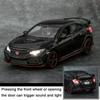 FIQ1 1:32 Honda CIVIC TYPE-R Alloy Diecast Toy Cars Model Simulated with Sound Light Vehicles Collection Toys Children Birthday Gifts