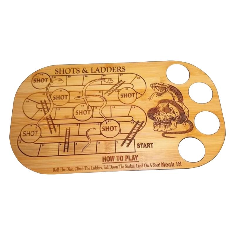 

Wood Shots & Ladders Drinking Board Game Bar Game for Party Desktop Adults Interaction Family Gathering Drinking Game 1
