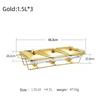 Restaurant Buffet Stove Chaffing Dish Golden Rectangular Three-Grid Glass Dining Stove Glass Heating Container